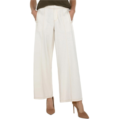 Liverpool Los Angeles Wide Leg Mid-Rise Trouser With Elastic Back Waistband