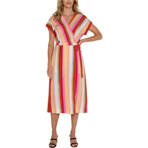 Liverpool Los Angeles Dolman Sleeve Wrap Front Midi Dress