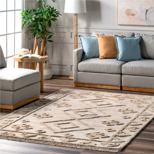 NuLOOM esteri geometric cotton tassel area rug