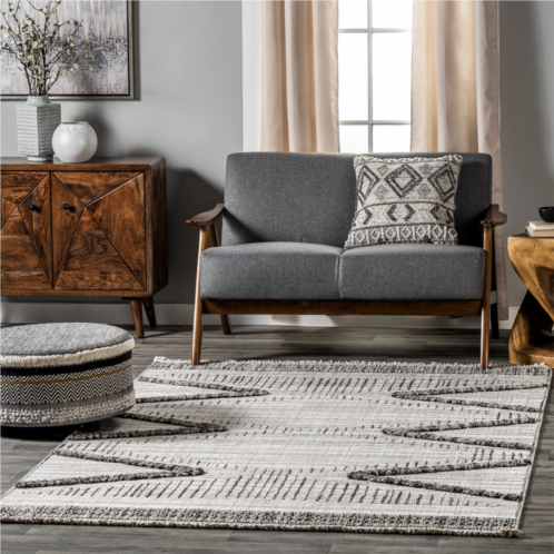 NuLOOM lyla modern geometric tassel area rug