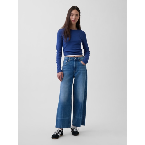 Gap High Rise Stride Wide-Leg Ankle Jeans