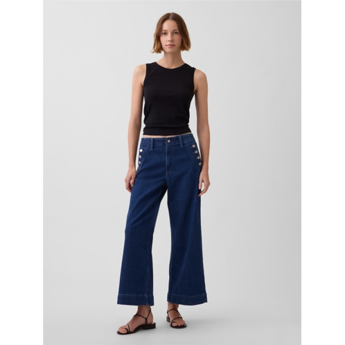 Gap High Rise Stride Wide-Leg Ankle Sailor Jeans