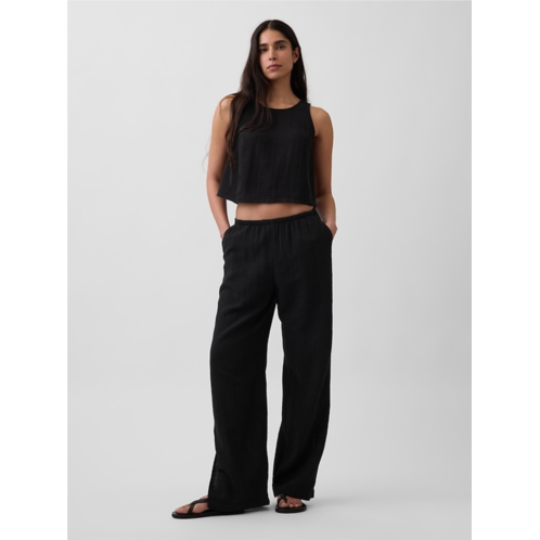 Gap Cotton Gauze Easy Split-Hem Pants