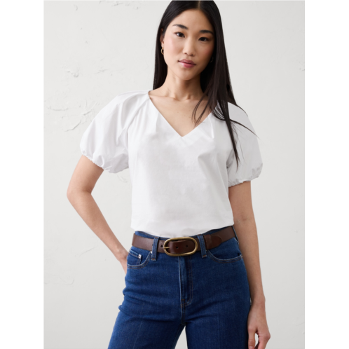 bananarepublic Puff-Sleeve V-Neck Top