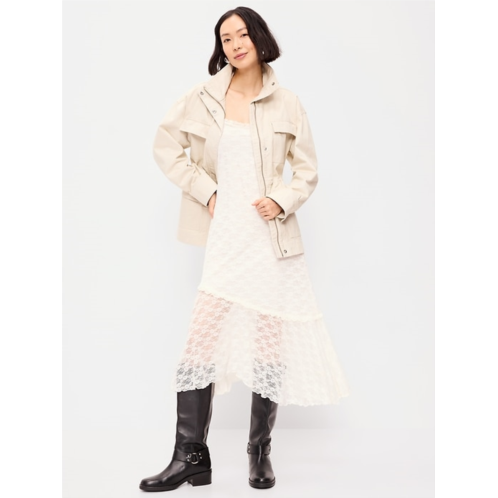 OldNavy Cinched-Waist Satin Utility Jacket