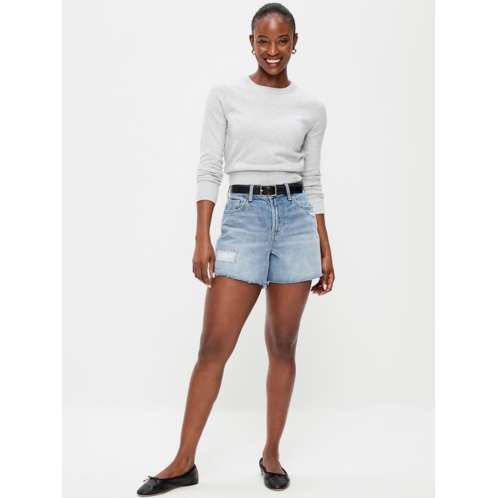 OldNavy Curvy High-Waisted Baggy Jean Shorts -- 5-inch inseam
