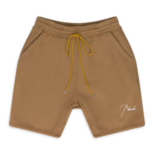 Rhude tan heavyweight shorts