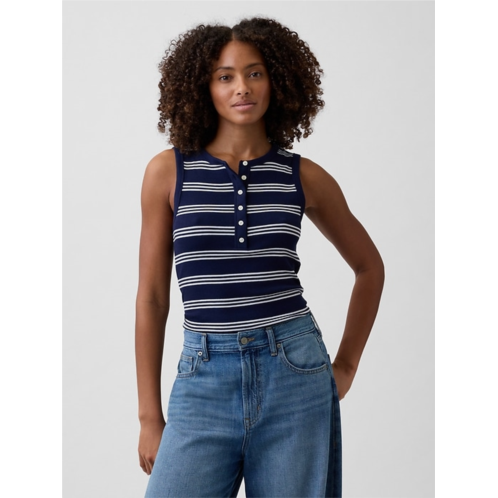 Gap Ribbed Henley Tank Top