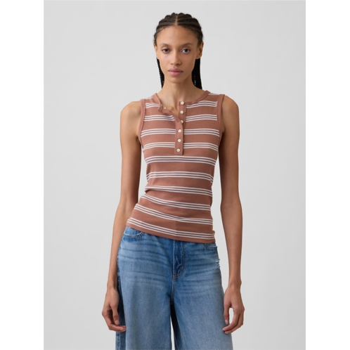 Gap Ribbed Henley Tank Top