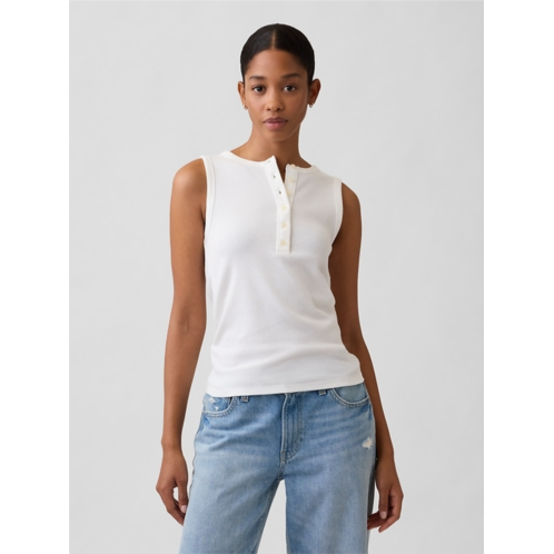 Gap Ribbed Henley Tank Top