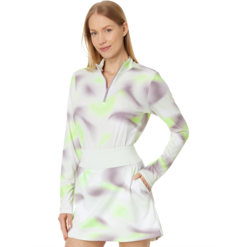 Womens adidas Golf Ultimate365 Printed Mock Quarter Zip Golf Pullover