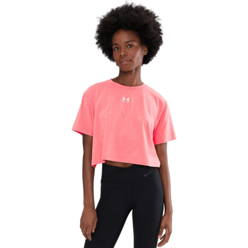Womens Under Armour Rival Boxy Tee Wash