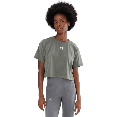 Womens Under Armour Rival Boxy Tee Wash