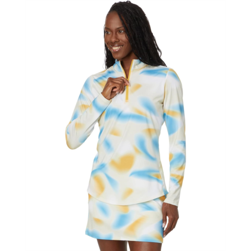 Womens adidas Golf Ultimate365 Printed Mock Quarter Zip Golf Pullover