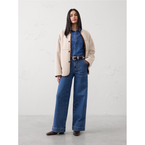 bananarepublic Wide-Leg High-Rise Utility Jean