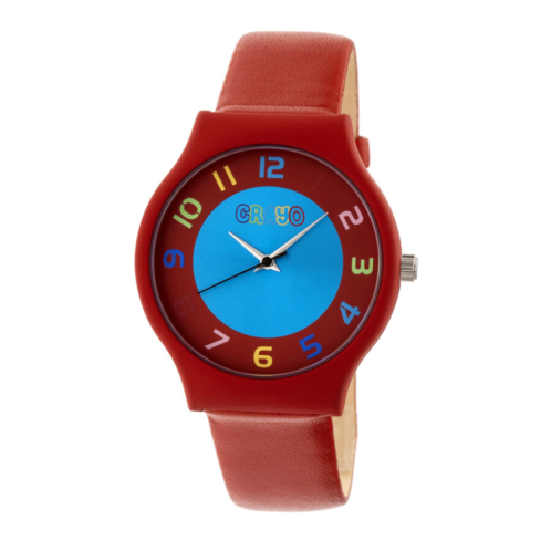 Crayo Jubilee Blue Dial Red Leatherette Watch