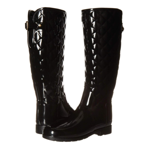 Womens Hunter Refined Gloss Quilt Tall Rain Boots