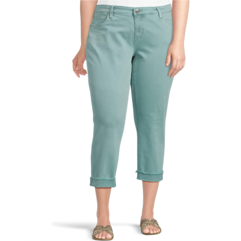 KUT from the Kloth Plus Size Amy Crop Straight Leg- Roll Up Fray