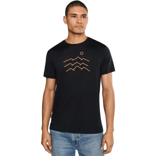 Mens Icebreaker Merino Blend 125 Cool-Lite Sphere Short Sleeve Tee Across the Peaks