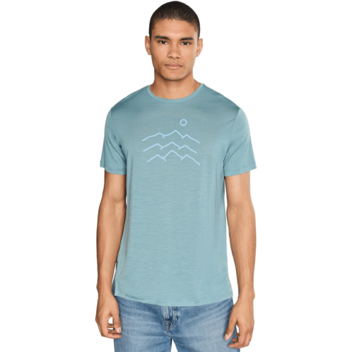 Mens Icebreaker Merino Blend 125 Cool-Lite Sphere Short Sleeve Tee Across the Peaks