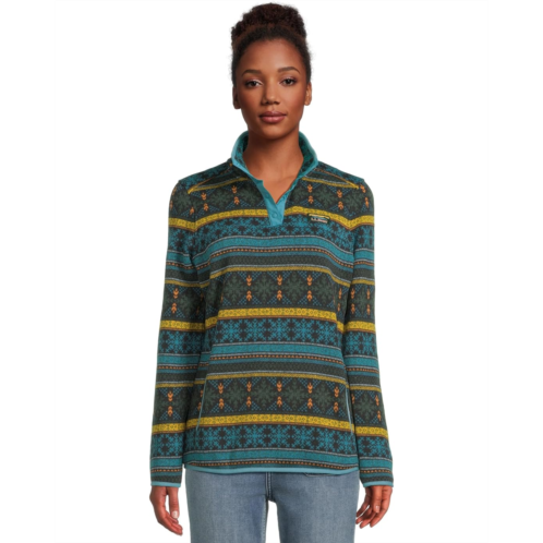 L.L.Bean Womens LLBean Sweater Fleece Pullover Print