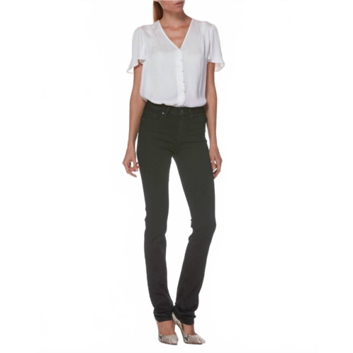 Paige hoxton high rise straight leg jean in black shadow