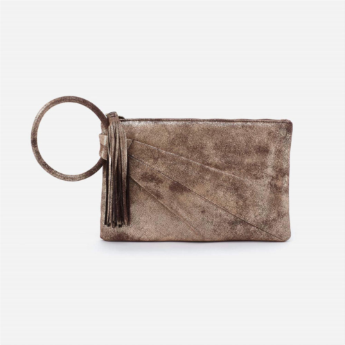 HOBO womens sheila soft ring clutch in cocoa platinum
