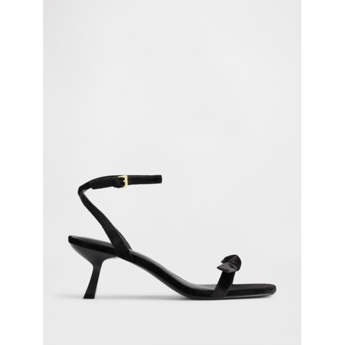 Gap Velvet Bow Open-Toe Strappy Kitten Heels