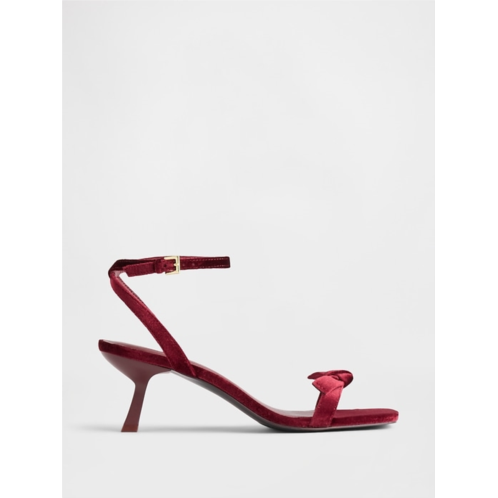 Gap Velvet Bow Open-Toe Strappy Kitten Heels