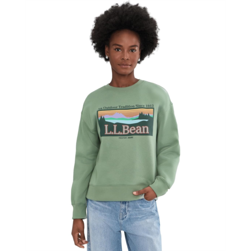 L.L.Bean Womens LLBean Essential Logo Crew Sweatshirt