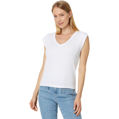 Michael Stars Tati V-Neck Power Shoulder Top