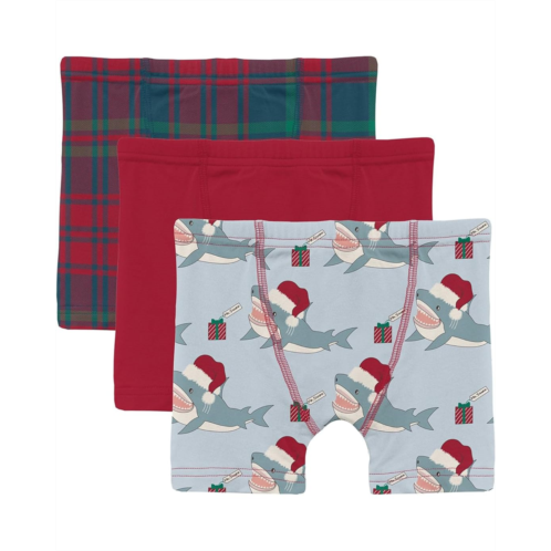 Kickee Pants Kids Print Boxer Brief Set of 3 (Toddler/Little Kid/Big Kid)