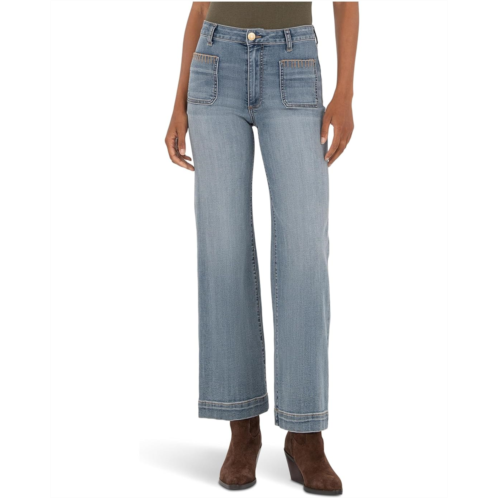 KUT from the Kloth Meg High Rise Wide Leg With Front Patch Pockets Wide Hem