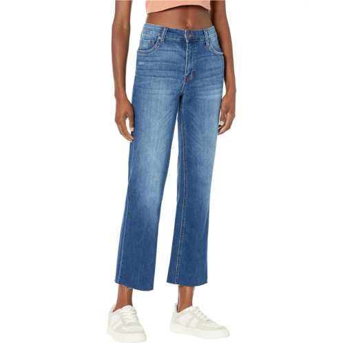 Womens KUT from the Kloth Kelsey High-Rise Fab AB Ankle Flare Inset Leg in Royal