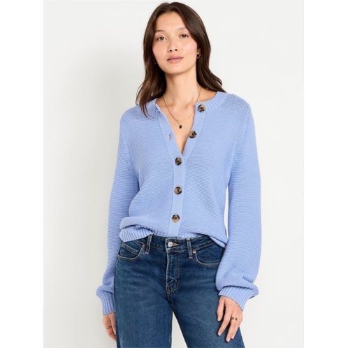 OldNavy Seaside Cotton Garter-Knit Cardigan Sweater