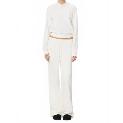 Eterne drawstring wide leg sweatpant in bone