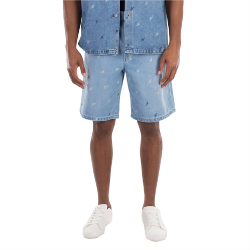 Axel Arigato miles logo print denim shorts