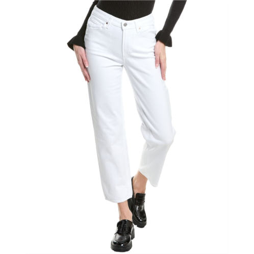 PAIGE sarah white noise distressed straight ankle cut jean