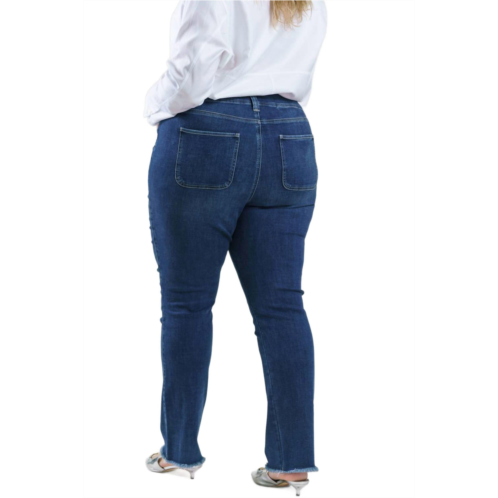 NYDJ plus - marilyn high rise straight leg with frayed hem in cambridge