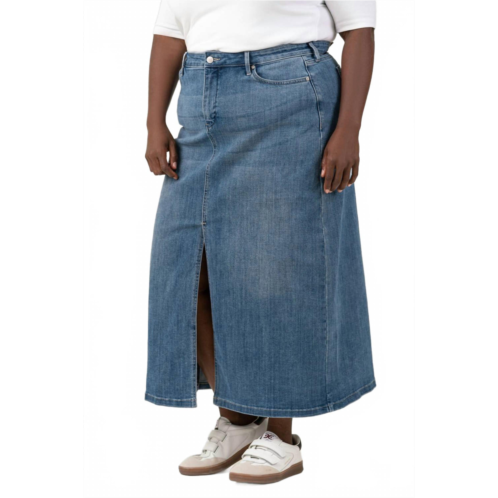 NYDJ high rise long skirt with slit - plus in fairmont