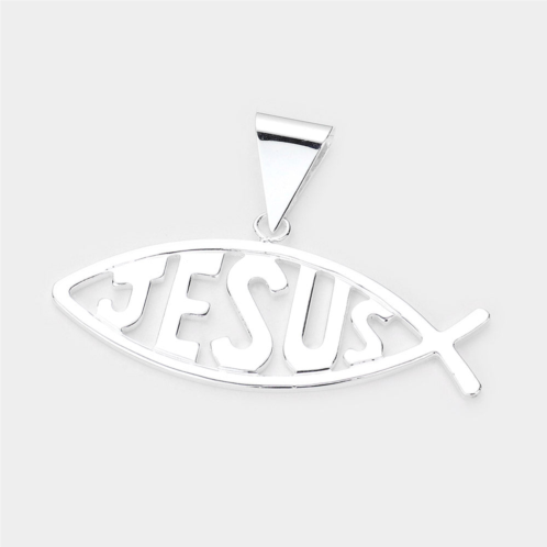 FASHNZFAB jesus message metal ichthys pendant - silver