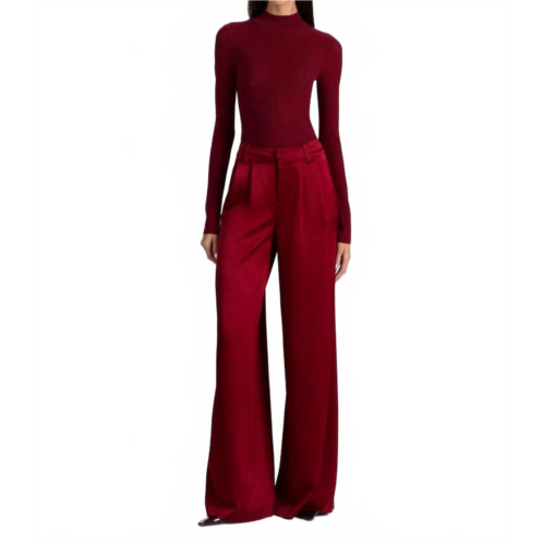 Alice olivia kennedy wide leg trouser in oxblood