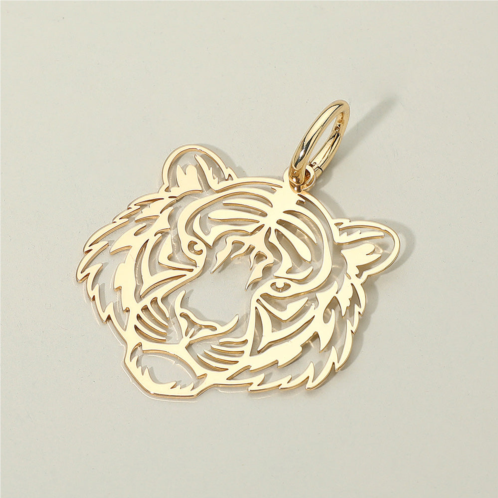 FASHNZFAB metal tiger face cutout pendant charm - gold