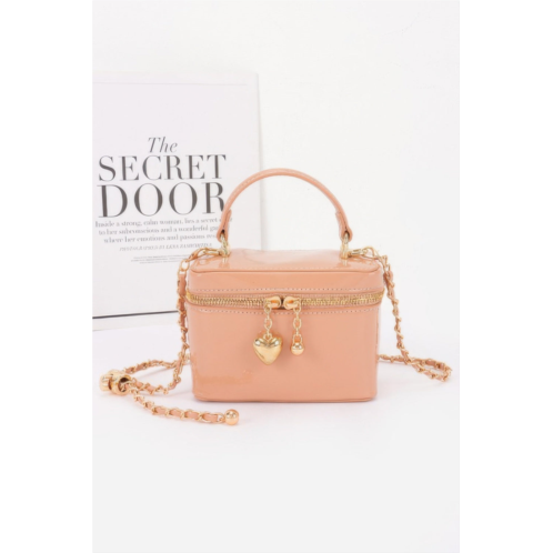 FASHNZFAB patent faux leather envelope clutch