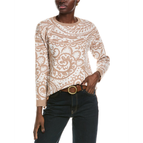 Jones New York paisley high-low wool-blend sweater