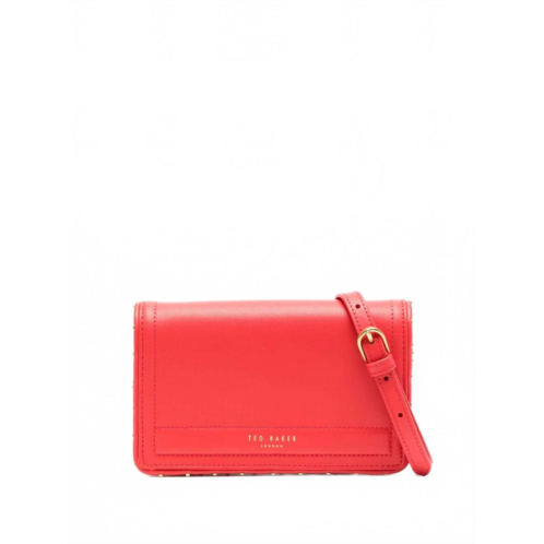 TED BAKER womens kahnisa studded edge leather purse in coral