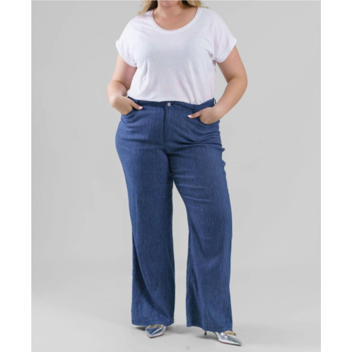 NYDJ 5 pocket wide leg trouser in astripe