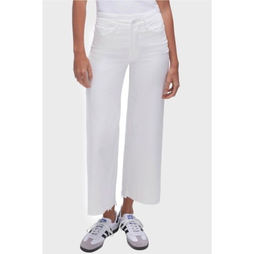 good AMERICAN good waist palazzo cropped jean in white