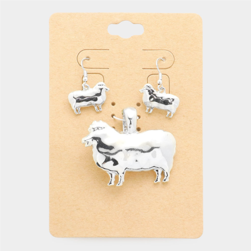 FASHNZFAB sheep magnetic pendant set - silver