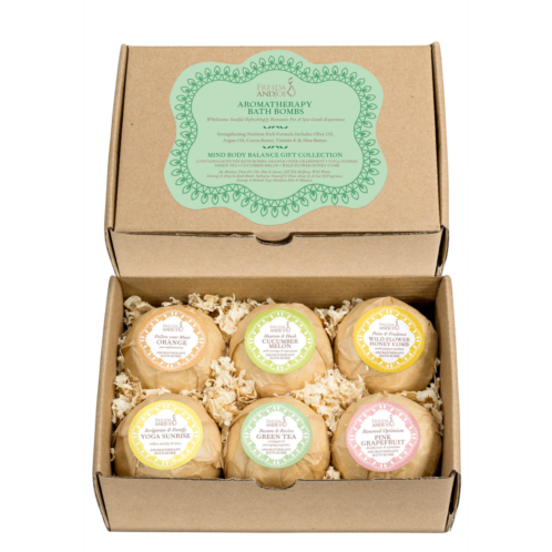 Freida and Joe inner calm & conviction fragrances bath bomb gift collection in white box